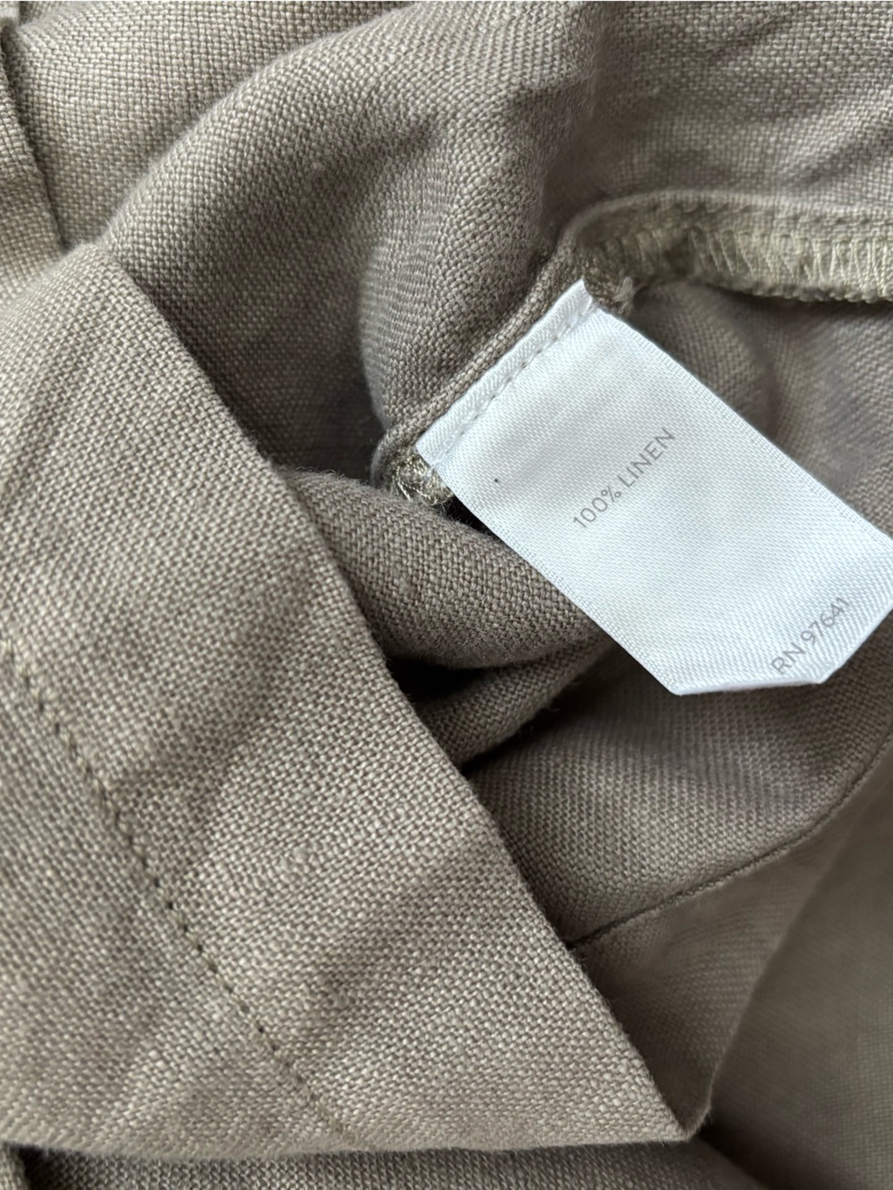 J. Jill Pure Jill Garment Dyed Linen Shift Dress Light Olive Khaki Green Sz M - Picture 4 of 4